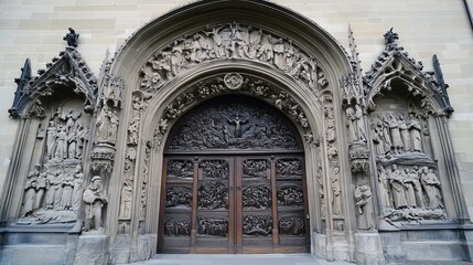 Minster Cathedral Bern, Last Judgement carving.