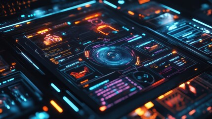 Obraz premium Futuristic Interface with Glowing Display