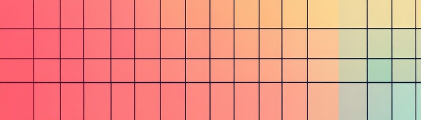Fototapeta premium Colorful gradient background featuring a grid pattern transitioning from pink to green shades, perfect for design or artistic use.