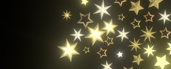 Holiday golden decoration, glitter frame isolated -