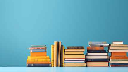 Books on a Solid Background with Ample Copy Space for Custom Text