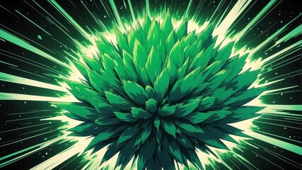 Fototapeta premium retro style anime green explosion only for background