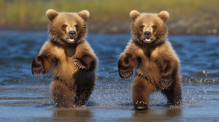 Obraz premium Brown Bears in Alaska's Lake Clark NP