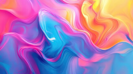 Obraz premium A bright abstract background with fluid, intersecting lines creating a dynamic, colorful pattern.