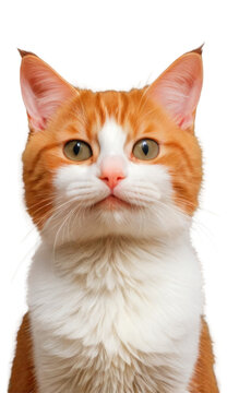 urkish Van cat headshot on transparent background