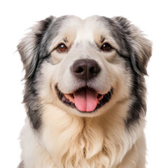 Polish Lowland Sheepdog dog headshot on transparent background