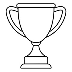 continuous single line drawing of trophy cup, line art vector illustration