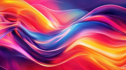 A vibrant abstract background featuring fluid, intersecting lines in a flowing, colorful pattern.