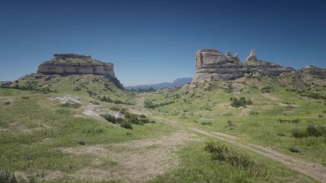 3D. USA. Nebraska. Scotts Bluff. Mitchell Pass
