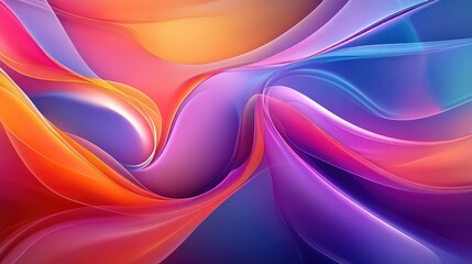 Fototapeta premium Intersecting smooth lines forming a fluid, colorful pattern on an abstract background.