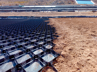 Installation process of geosynthetics in industry and mining