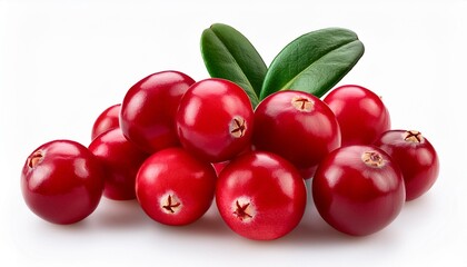 On a white BackgroundFresh cranberries on a white background