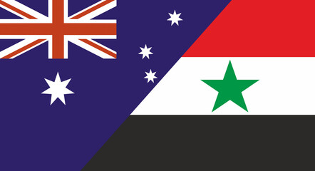 Flag of Australia and Yemen. Two Flags Together Australian and Yemeni