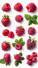 "Fresh Assorted Berries on White Background"