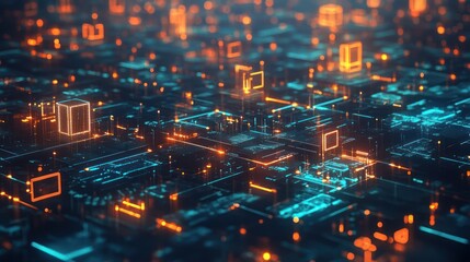 Obraz premium Abstract Digital Network Visualization