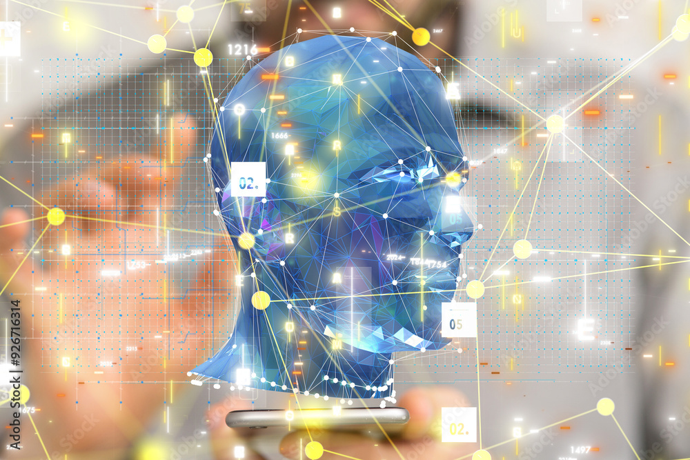 Aufkleber digital medical futuristic interface 3d rendering