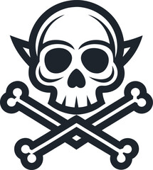 skull and crossbones Halloween illustration design