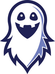 blue Ghost Halloween illustration design