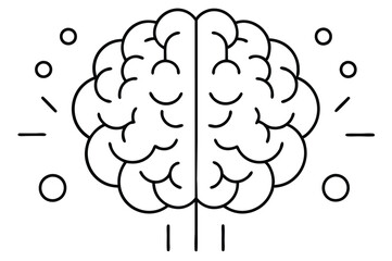 Brain line illustration mind vector 