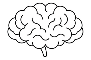 Brain line illustration mind vector 