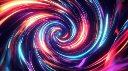 Abstract Swirling Lights in a Deep Blue Background