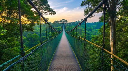Fototapeta premium A lush rainforest with a hidden cave behind a cascading waterfall