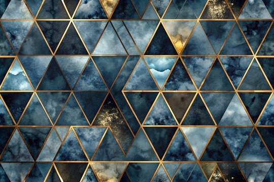 Black and gold geometric aluminum background
