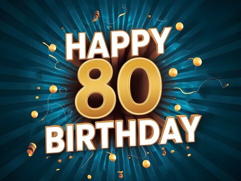 Happy 80th birthday with a bold and classic design