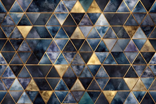 Black and gold geometric aluminum background
