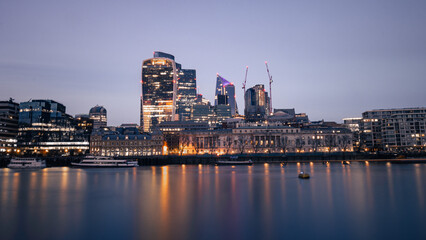 city skyline at night