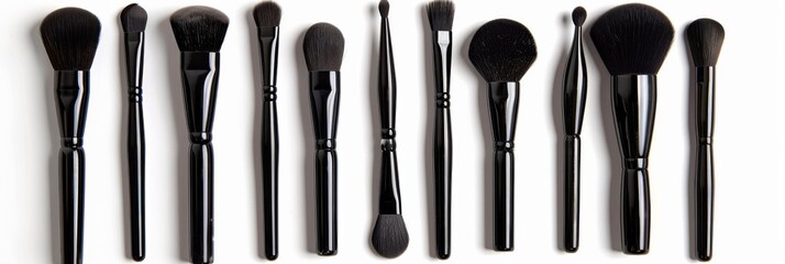 Beauty brush set against a white backdrop, highlighting the elegance and functionality of tools.