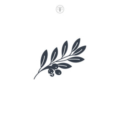 Olive Branch icon symbol vector illustration isolated on white background
