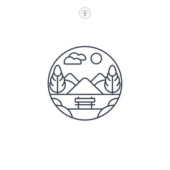 Peaceful Landscape icon symbol vector illustration isolated on white background