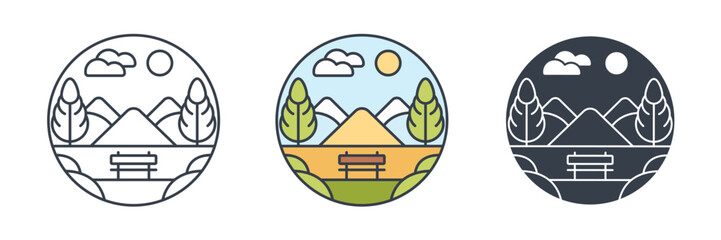 Peaceful Landscape icon symbol vector illustration isolated on white background