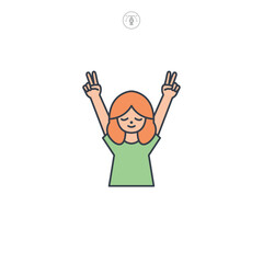 Peaceful icon symbol vector illustration isolated on white background