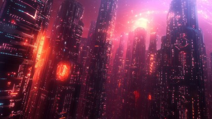 Obraz premium Neon Cityscape