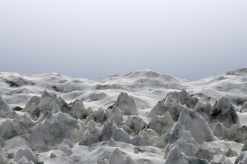 Obraz premium Fantastic Sci-fi landscape on alien desert planet with amazing rock formations 3d Illustration