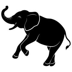 Elephant jumping  silhouette vector