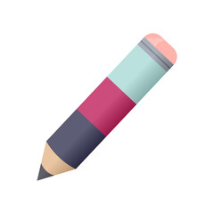Isolated multi colored lead pencil vector illustration graphic icon symbol