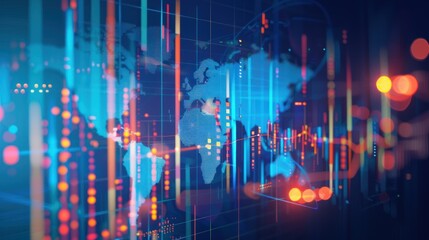 Global Data Visualization with a World Map and Network Connections
