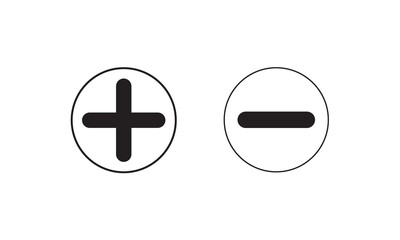 Fototapeta premium add and remove button icons isolated. Set of plus and minus symbols