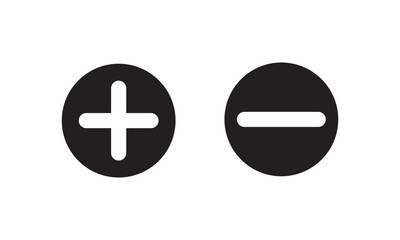 Fototapeta premium Plus and minus signs vector icons set