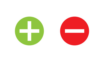 Obraz premium Plus and minus signs vector icons set