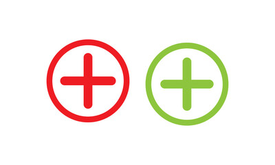 Plus Icons set. Add plus icon. Addition sign. Medical Plus icon