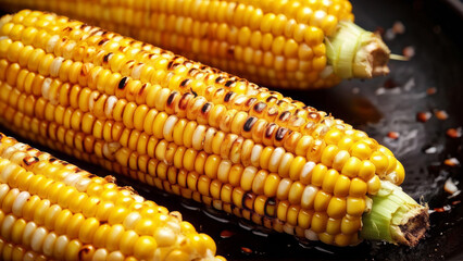 Grilled corn on a plate.