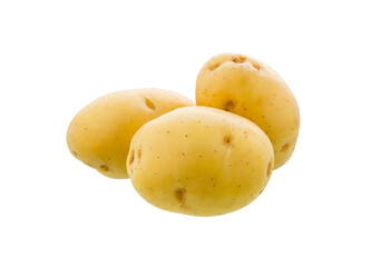  Potatoes on white background