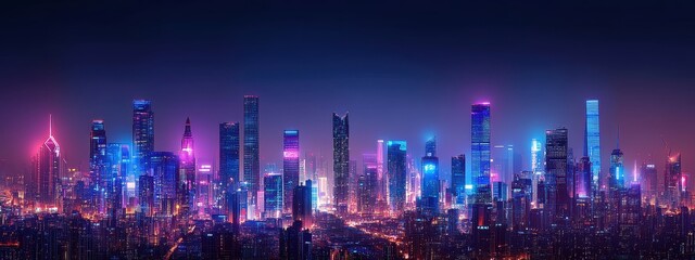 City background night cyberpunk building light street dark cyber technology. Cityscape night background city skyline landscape future scene urban digital blue fantasy view town modern scape sign.