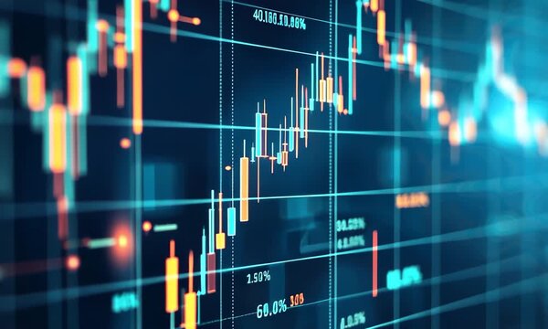 Forex Сurrency Exchange Trading Candlestick Business Graphics Charts. Financial Money Market Technical Analysis