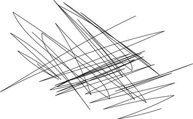Abstract line art featuring random chaotic sketches in black and white