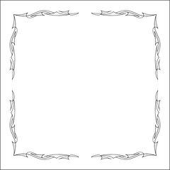Elegant black and white elegant ornamental frame, decorative border, corners for greeting cards, banners, business cards, invitations, menus. Isolated vector illustration.	
